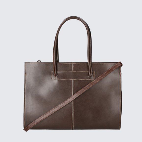 Italian Artisan Womens Luxury Tote Handbag In Genuine Cowhide Leather Made In It - Picture 10 of 16